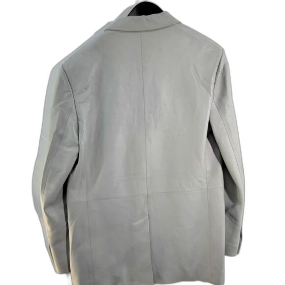 NWT Virgil Abloh 2013 OFF-WHITE Adam Gray Leather Single Breasted Blazer M - Picture 2 of 15